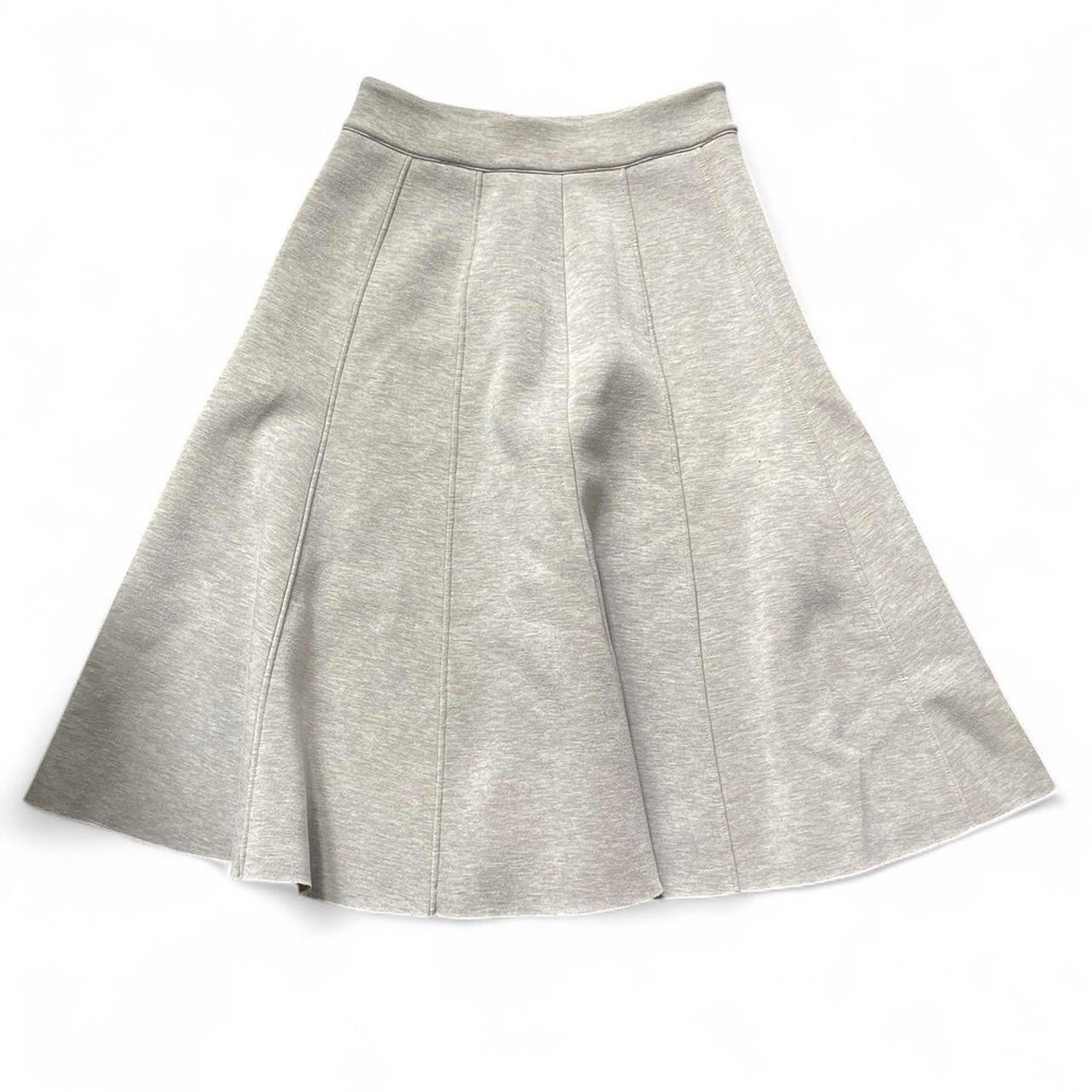 Maeve by Anthropologie Women's Stretchy Grey Midi Skirt Size 4 Yellow Lining